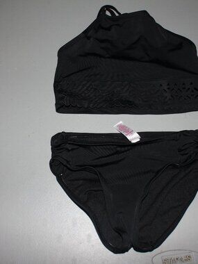 Black 2 Pcs Justice Bikini Swimsuit Size 8